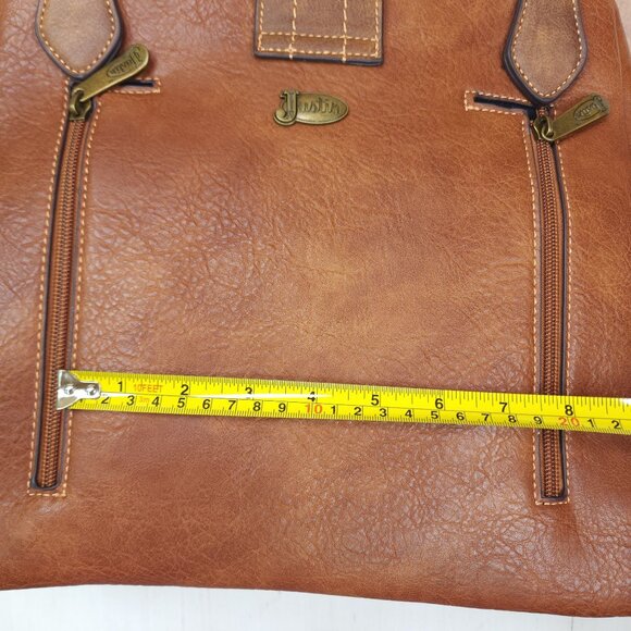 Justin Brown Concealed Carry Handbag With Dual Zippered Pockets Magnet Closure - Picture 8 of 16